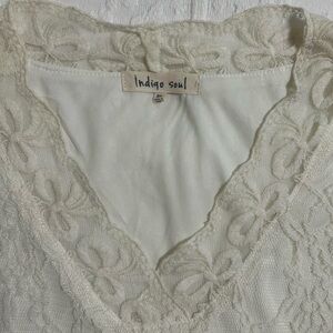 Indigo Soul Cream Lace Tunic